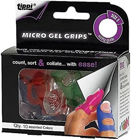 Tippi Micro-Gel Fingertip Grips ، الحجم 7 ، متوسطة ، متنوعة ، 10/حزمة in Kuwait