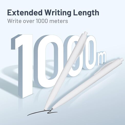 BallPoint Pens, 100 Pack (BLACK Ink),Bulk Pens, White Barrel,Click Pens for Office Home and School, Retractable Ballpoint Pens, Medium Point, 1.00MM (White) in Saudi Arabia