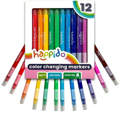 Double Sided Marker Sets for Kids Happido, Set of 36 Water Based Non Toxic Markers with Case, Great School Supplies, Art Supplies and Stationery Set in Saudi Arabia