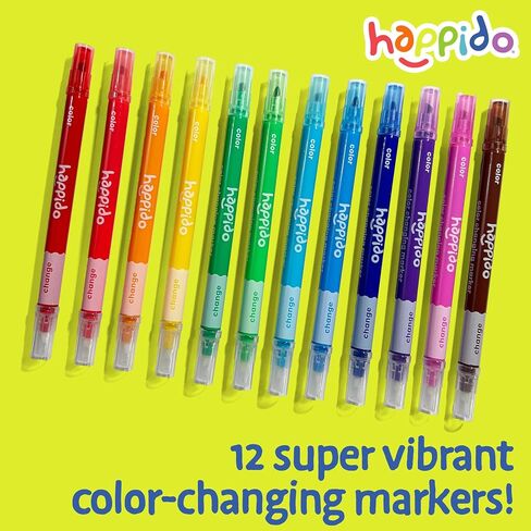 Double Sided Marker Sets for Kids Happido, Set of 36 Water Based Non Toxic Markers with Case, Great School Supplies, Art Supplies and Stationery Set in Saudi Arabia