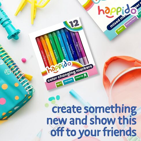 Double Sided Marker Sets for Kids Happido, Set of 36 Water Based Non Toxic Markers with Case, Great School Supplies, Art Supplies and Stationery Set in Saudi Arabia
