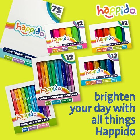 Double Sided Marker Sets for Kids Happido, Set of 36 Water Based Non Toxic Markers with Case, Great School Supplies, Art Supplies and Stationery Set in Saudi Arabia