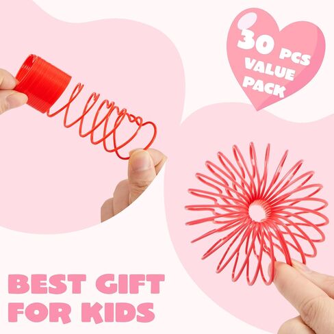 حزم Joyin 30 حزم حفل عيد الحب ، وألعاب Coil Coil Coil Coil متعددة الألوان ، وجوائز مدرسية وحشائش Goodie Bag ، وألعاب تململ الإجهاد لتبادل الفصل الدراسي للأطفال in Kuwait