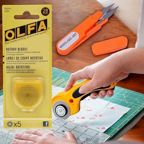 28Mm Rotary Blade Refill, 2.89 Oz - Bundle with Westlake Art Embroidery Scissors, Precision Quilting Blades, Compatible with Rotary Cutter Tool, Easy to Install~ [Pack of 3] in Saudi Arabia
