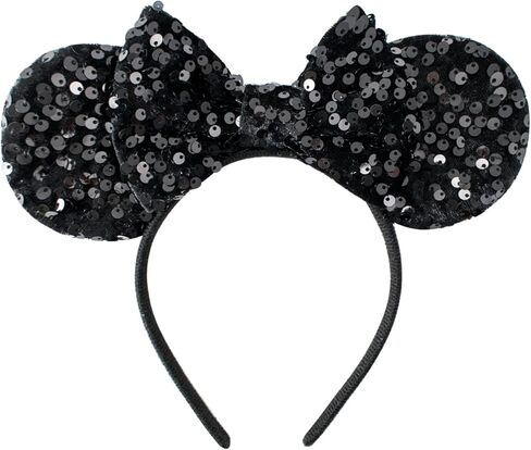KARETT Sequins Mouse Ears Headband With Glitter Bow Cosplay Costumes Princess Party Decorations For Girls Women in Kuwait