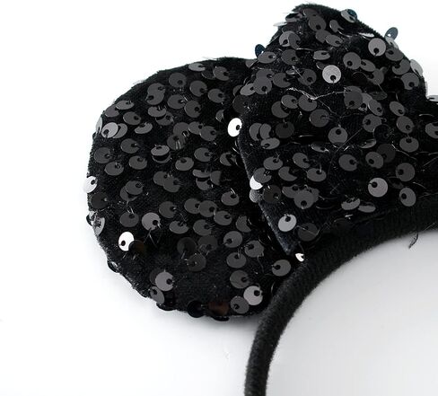 KARETT Sequins Mouse Ears Headband With Glitter Bow Cosplay Costumes Princess Party Decorations For Girls Women in Kuwait