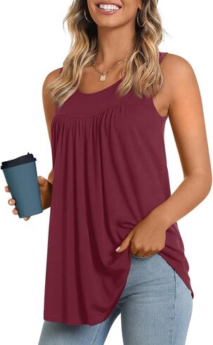 LONGYUAN Women's Tank Tops 2025 Summer Tunics Casual Sleeveless Shirts Ladies Loose Fit Blouses S-4XL in Saudi Arabia