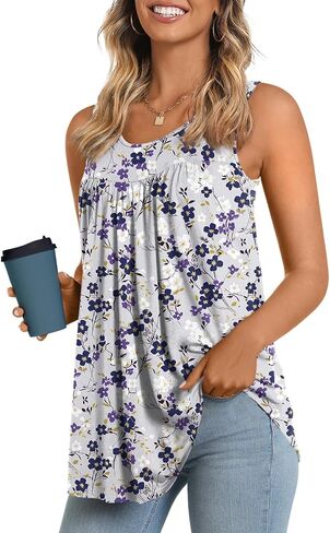 LONGYUAN Women's Tank Tops 2025 Summer Tunics Casual Sleeveless Shirts Ladies Loose Fit Blouses S-4XL in Saudi Arabia