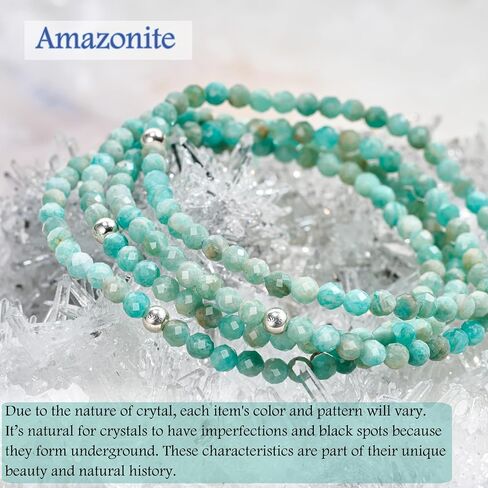 Rainbow Tourmaline - Joy - Beaded Bracelets for Women, Handmade Natural Stone 4mm Beads 925 Sterling Silver Stretch Bracelets, Chakra Crystal Gemstone Jewelry Gifts in Saudi Arabia