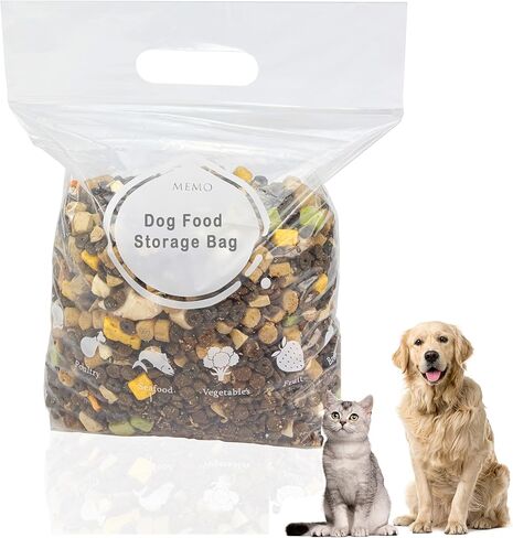 حقيبة تخزين للحيوانات الأليفة Meow & Woof لـ Travel Food Grade ، حاوية أكياس طعام يمكن التخلص منها للتخييم ، الرحلة ، أساسيات السفر متعددة الوظائف مع شريط الختم ، الحمل السهل ، BPA مجاني ، 4 رطل ، in Kuwait