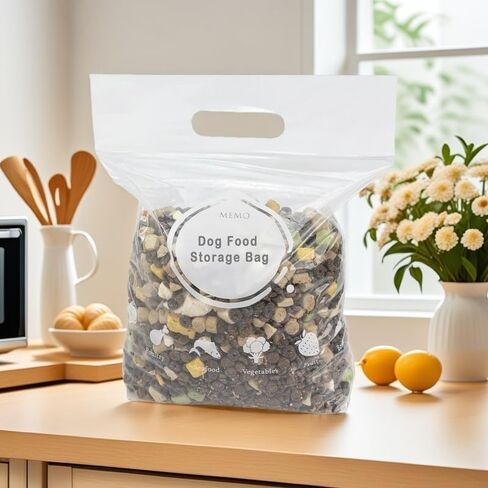 حقيبة تخزين للحيوانات الأليفة Meow & Woof لـ Travel Food Grade ، حاوية أكياس طعام يمكن التخلص منها للتخييم ، الرحلة ، أساسيات السفر متعددة الوظائف مع شريط الختم ، الحمل السهل ، BPA مجاني ، 4 رطل ، in Kuwait