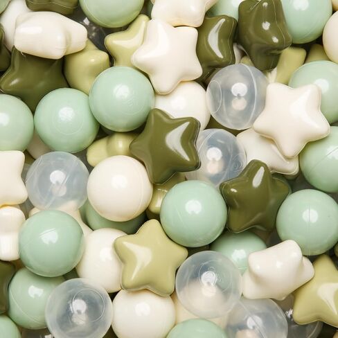 TRENDPLAY Star Ball Pit Balls 50 100 200 500 for Toddlers - Ball Pit Ball Shapes Plastic Balls for Boys Girls Ball Pit Fun, Birthday Party, Christmas Decoration in Saudi Arabia