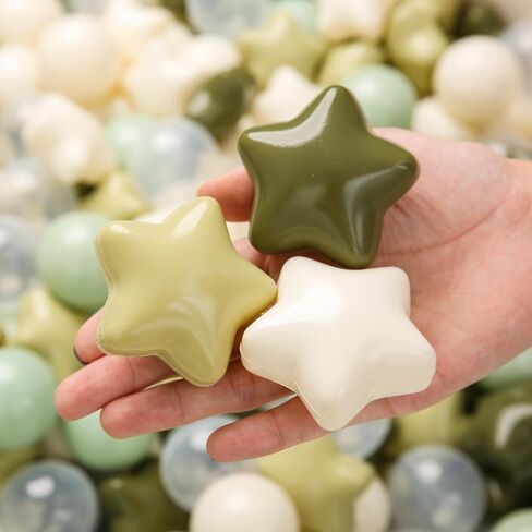 TRENDPLAY Star Ball Pit Balls 50 100 200 500 for Toddlers - Ball Pit Ball Shapes Plastic Balls for Boys Girls Ball Pit Fun, Birthday Party, Christmas Decoration in Saudi Arabia