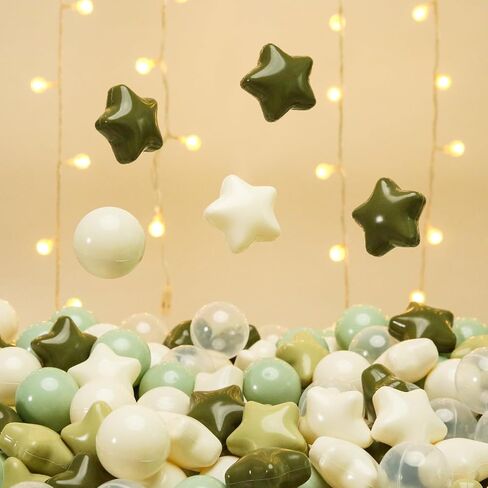 TRENDPLAY Star Ball Pit Balls 50 100 200 500 for Toddlers - Ball Pit Ball Shapes Plastic Balls for Boys Girls Ball Pit Fun, Birthday Party, Christmas Decoration in Saudi Arabia