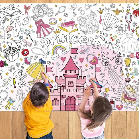 43.3x31.5Inch Valentine's Day Giant Coloring Poster with Picture, Birthday Gift Painting Poster, Art Crafts Activity Drawing Paper in School, Classroom, Home, Party for Boys, Girls, Kid in Kuwait