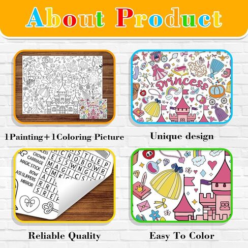 43.3x31.5Inch Valentine's Day Giant Coloring Poster with Picture, Birthday Gift Painting Poster, Art Crafts Activity Drawing Paper in School, Classroom, Home, Party for Boys, Girls, Kid in Kuwait