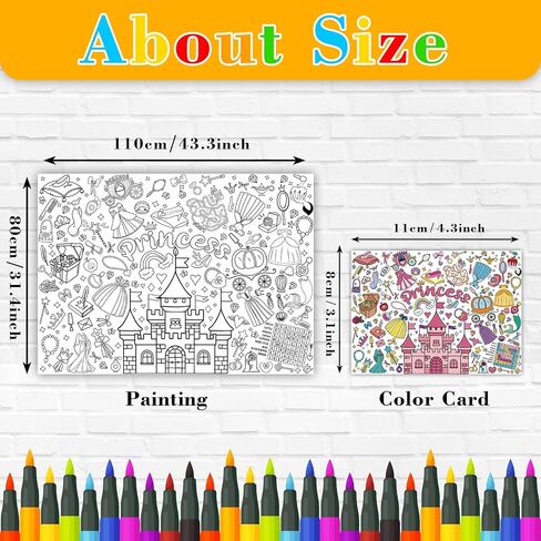 43.3x31.5Inch Valentine's Day Giant Coloring Poster with Picture, Birthday Gift Painting Poster, Art Crafts Activity Drawing Paper in School, Classroom, Home, Party for Boys, Girls, Kid in Kuwait