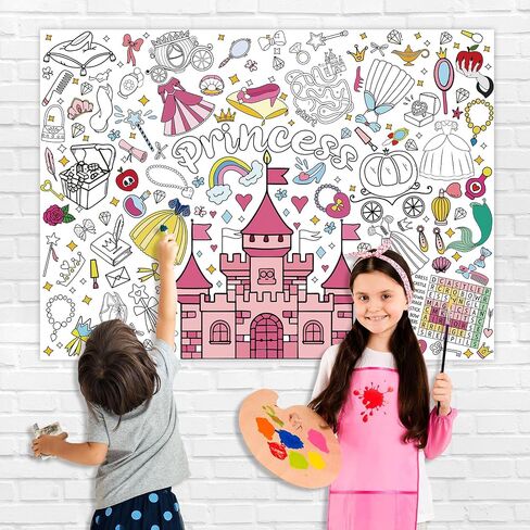 43.3x31.5Inch Valentine's Day Giant Coloring Poster with Picture, Birthday Gift Painting Poster, Art Crafts Activity Drawing Paper in School, Classroom, Home, Party for Boys, Girls, Kid in Kuwait