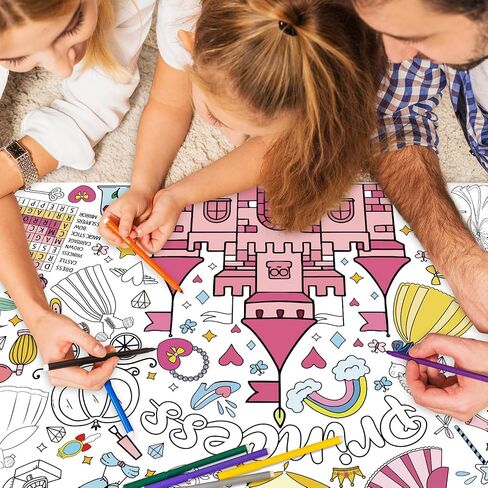 43.3x31.5Inch Valentine's Day Giant Coloring Poster with Picture, Birthday Gift Painting Poster, Art Crafts Activity Drawing Paper in School, Classroom, Home, Party for Boys, Girls, Kid in Kuwait