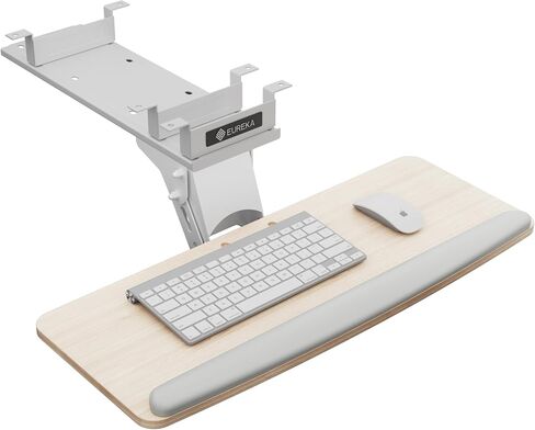 EUREKA ERGONOMIC Height Adjustable Mouse & Keyboard Tray Under Desk, 28x10'' Large Slide Out Swivel Tilt Computer Keyboard Drawer with Mouse Pad for Gaming Home Office Desk, Dual Mount in Saudi Arabia