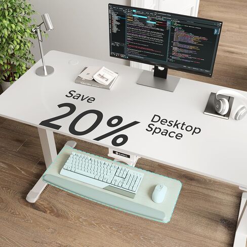 EUREKA ERGONOMIC Height Adjustable Mouse & Keyboard Tray Under Desk, 28x10'' Large Slide Out Swivel Tilt Computer Keyboard Drawer with Mouse Pad for Gaming Home Office Desk, Dual Mount in Saudi Arabia