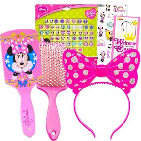 Minnie Mouse Hair Accessories Set for Girls - Bundle with Minnie Mouse Headband, Sticker Earrings, Hair Brush, Stickers, and More | Minnie Mouse Hair Accessories