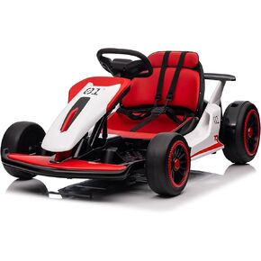 Go Kart for Kids, 24V Electric Go Kart for Kids, Pedal Drift Kart with Two 150W Motors 7Ah Battery, Ride on Toys for Kids Ages 6+, Blue