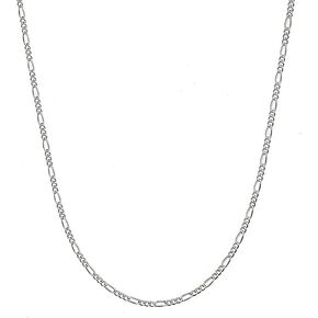 MadamLili 925 Sterling Silver 1.3 mm Solid Figaro Link Chain Necklace Comes With a Gift Box for Men & Women - Made in Turkey (Silver, 50)