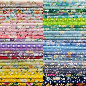 10" x 10" 50 PCS 100% Cotton Fabric Bundles for Quilting Sewing DIY & Quilt Beginners, Quilting Supplies Fabric Squares