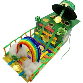 Leprechaun Trap Kit for Kids - 2 Sets DIY St Patrick's Day Leprechaun Trap Supplies to Make A Trap to Catch A Leprechaun, St Patricks Day Toys Gifts for Kids Classroom Activity