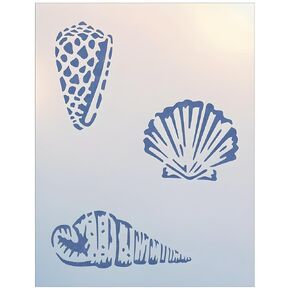 Seashell Set of 3 Stencils -2.3" x 4.2", 3.8" x 3.1" and 5.4" x 2.5" Sea Ocean Creatures Marine Animals Mylar Painting Template Wall Stencil Reusable DIY Crafts - The Artful Stencil