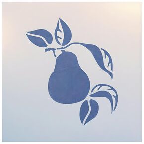 Pear Tile 1 Stencil - 5" x 6" Fruit Pattern Tile Stencil DIY for Painting Kitchen Backsplash Laser Cut Reusable Mylar Template Home Decor Crafts - The Artful Stencil