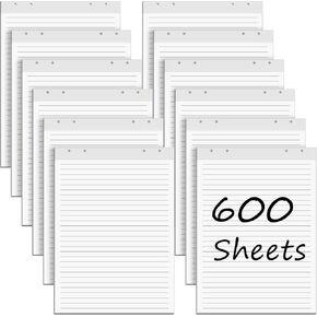 Ctosree 12 Pack Anchor Chart Paper 23 x 32 Inch Lined Easel Pad Heavy Duty Chart Paper Poster Paper Large Thick Easel Paper for Teacher Walls Whiteboards Office Classroom Supplies, 50 Sheets Per Pad