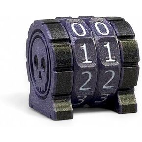 Life Counter Health Tracker for Board Games, TTRPGs, and Card Games with Skull Symbol, Compatible with MTG, 2 Gray Wheels with White Numbers