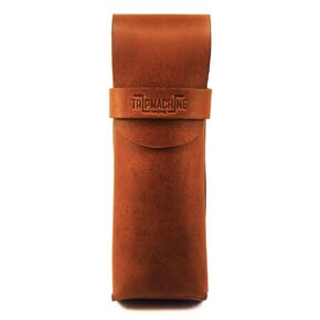 TRIP MACHINE COMPANY LEATHER SUNGLASSES CASE/EYEWEAR CASE/SUNGLASSES HOLDER VINTAGE TAN