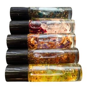 BlkGrlMagick OSHUN Yoruba Goddess of River, Joy, Prosperity, Nigerian Orisha Perfume Roller, Citrine Crystal Infused Roll On Fragrance, West African Santeria Essential Oil Blend, Calendula Flowers