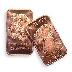 One (1) Ounce Walking Liberty Copper Bar by Unique Metals | Pack of 20 | .999 Fine Copper | Made in The USA