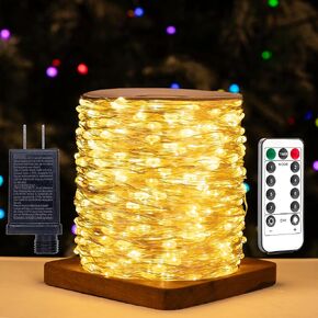 Fairy Lights Plug in,400FT 1200 LEDs Waterproof String Lights,LED Lights Stirp with 8 Modes Remote for Outdoor Indoor Christmas Wedding Birthday Garden Party Decorations,Warm White