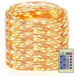 Decute 164FT 500LED Christmas Fairy String Lights Dimmable with Remote Control Copper Wire Starry Lights with UL Cerficated Decorative for Party Wedding Bedroom Christmas Tree Warm White