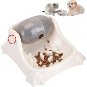 Cat Puzzle Feeder-4 Adjustable Difficulty Levels IQ Training Cat Treat Puzzle, Cat Slow Feeder Bowl, Cat Food Puzzle, Treat Dispensing Dog Toys for Dog/Cat