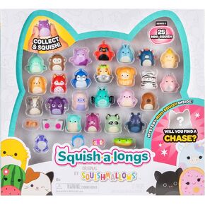 Squish-a-longs by Squishmallows 25 Pack - Series 2 - (25) 1" Mini-Squish, 5 Accessories, 1 Ring, & 1 Collector’s Guide - 2 Chase Figures - Collect, Trade, & Play