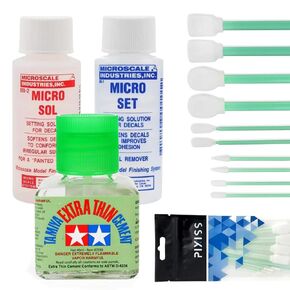 Sol Sol Sole Setting Solution & Tamiya Extra Thin Cement (40ml) - حزمة مثالية لبناء النماذج وتطبيق الملصقات in Kuwait