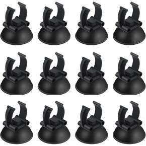 AQUANEAT 12 Pack Aquarium Suction Cups with Clip Black,for 1" Standard Aquarium Heater, Tubing Hose, Plant Fish Tank