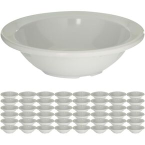 Carlisle FoodService Products Kingline Reusable Plastic Bowl Fruit Bowl with Rim for Home and Restaurant, Melamine, 4.75 Ounces, White, (Pack of 48)