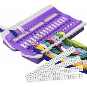 30 Position Embroidery Thread Organizer, Cross Stitch Accessories Set with Plastic Foam Floss Storage Holder & 4 Replaceable Paper Card Sewing Needles