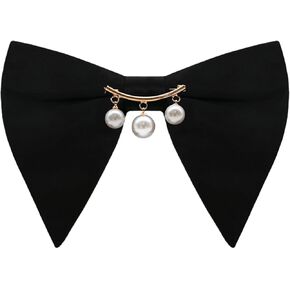 Oversized Bow Ties for Men Pre-tied Bow Tie with Pearl Decoration Adjustable Bowties Men for Wedding Party Business