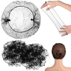 400 Pcs Hair Nets for Women Hair Nets for Food Service Invisible Elastic Edge Mesh 20 Inches Ballet Dance(Black)