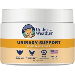 Under The Weather Pet Urinary Tract Support Powder for Cats | Vet Formulated Natural Supplements for Cats and Kittens | Promote Healthy Urinary Tract and Immune System - 60 Day Supply, 120 Scoops