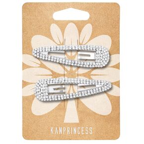 Hair Clip, 2Pcs 2.4Inch Rhinestone, Silver, Hair Barrettes for Women Girls Bridal, Wedding, Party, Prom