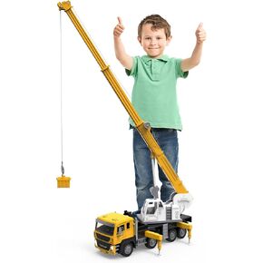 Driven by Battat – Jumbo Toy Crane Truck for Kids – Large Crane Truck – Big Toy Crane with Lights and Sounds – Realistic Truck with Moving Parts – 3 Years + – Jumbo Crane Truck